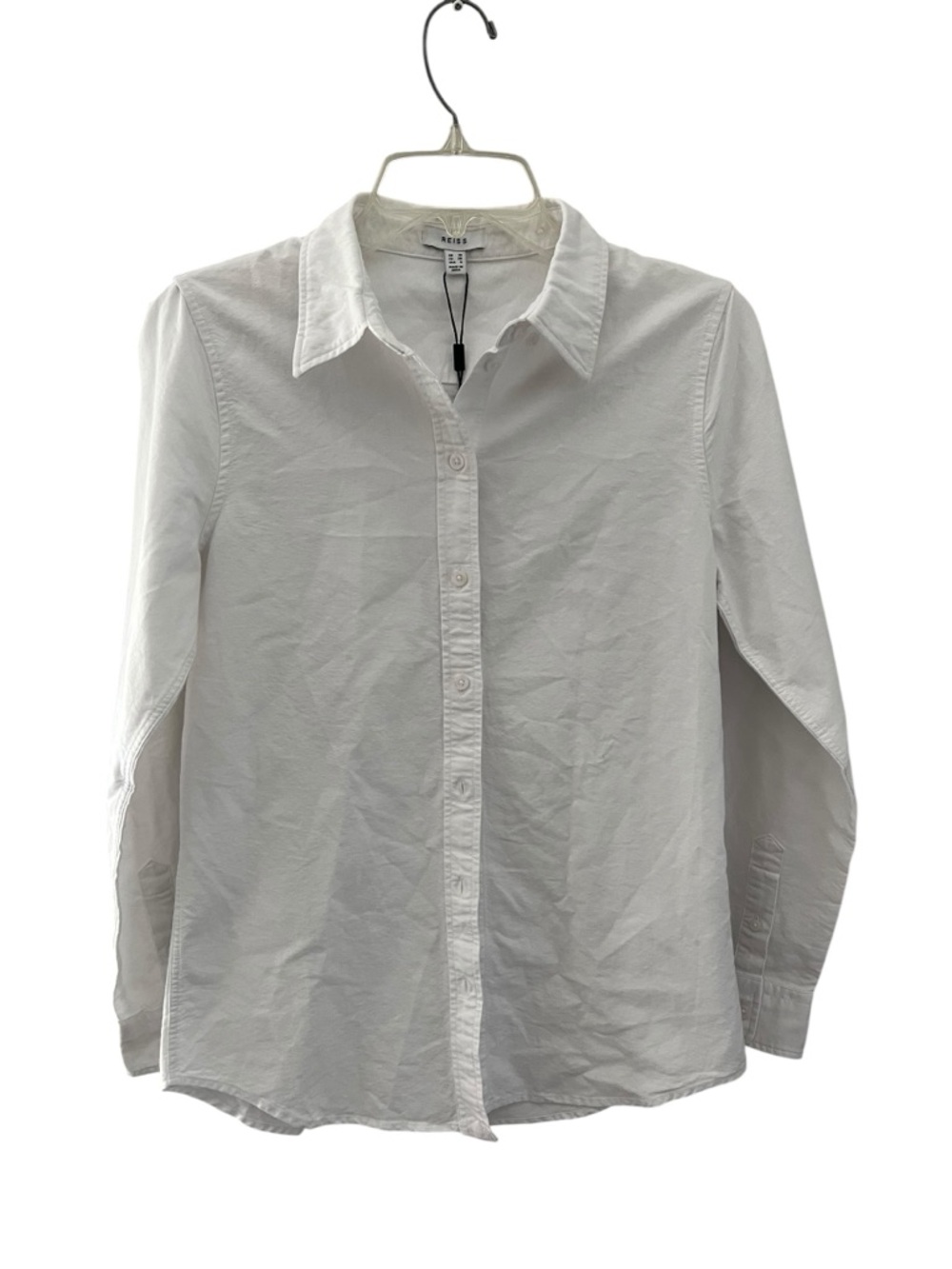 NWT REISS Allie White Cotton Oxford Button Down Shirt US 6